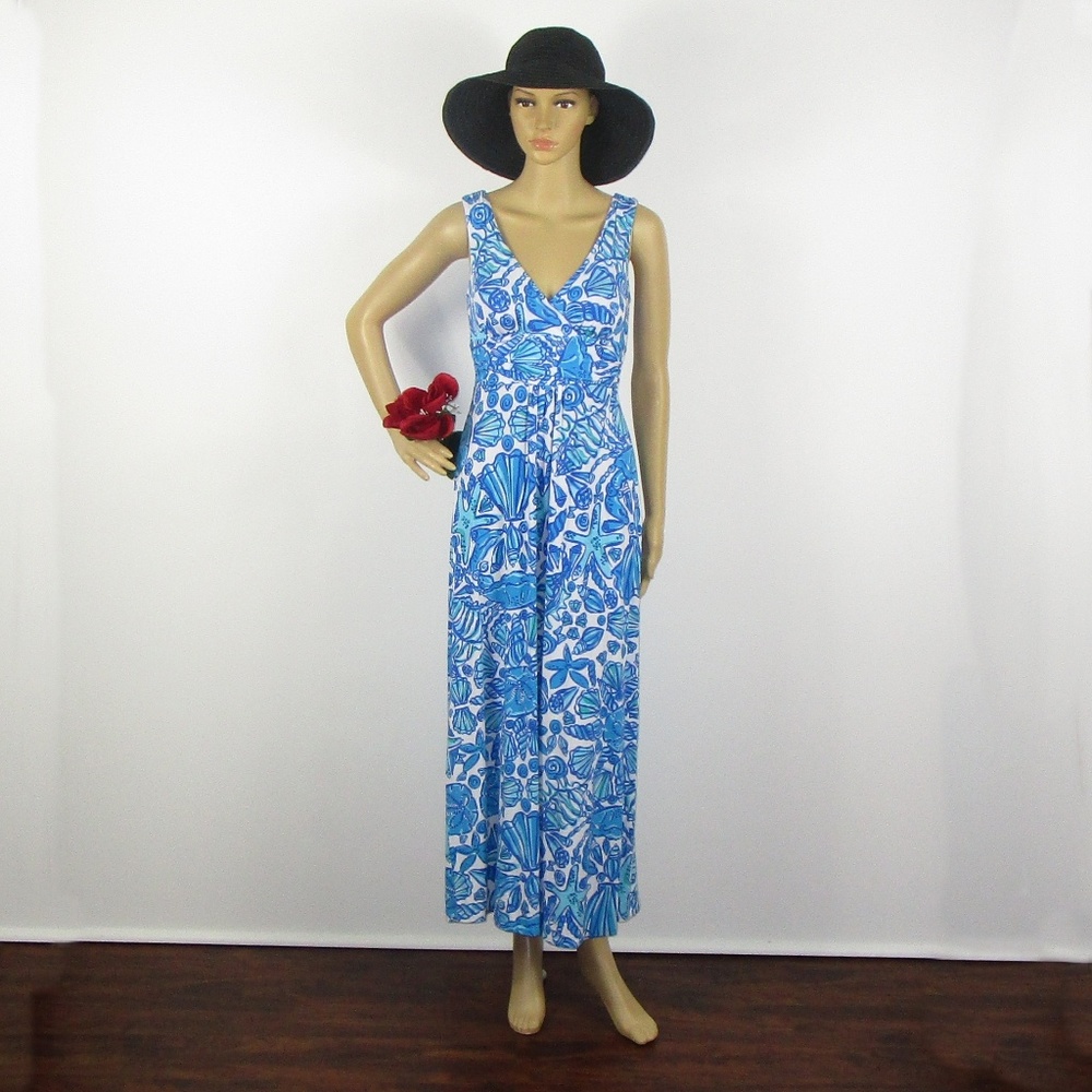 Lilly Pulitzer Seashells & Starfish Maxi Dress XS